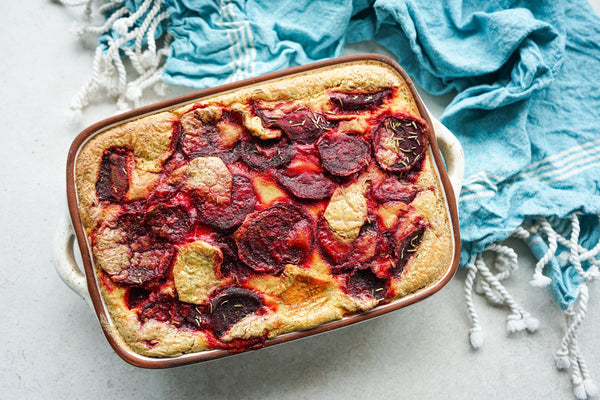 Beetroot, Parsnip and Sweet Potato Vegan Gratin - Hanna Sillitoe