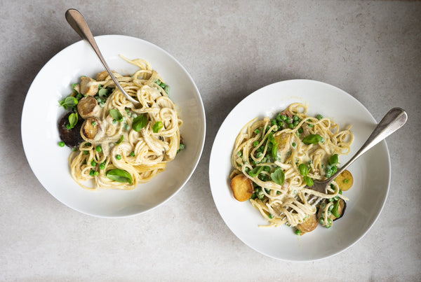 Lemon King Oyster Scallop & Garden Pea Pasta