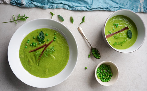 Pea and Vegan Bacon Soup