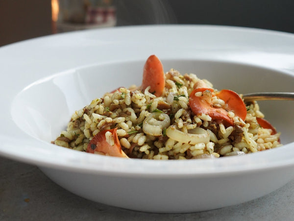 Pink Oyster Porcini Risotto
