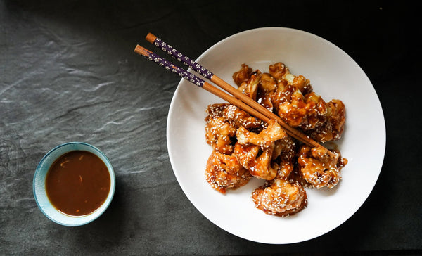 Sticky Vegan Buffalo Cauliflower Wings